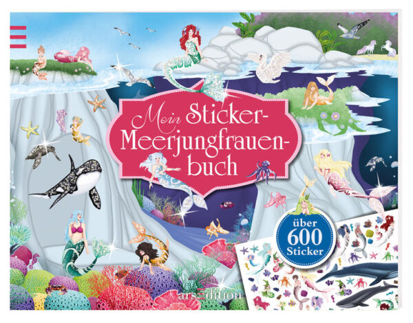 Hier können 14 zauberhafte Szenen aus der Welt der Meerjungfrauen mit über 600 Stickern eingerichtet und belebt werden - mit wunderbaren Meerjungfrauen-Stickern, Meerestieren, Korallen, kleinen Einrichtungsgegenständen und vielem mehr.