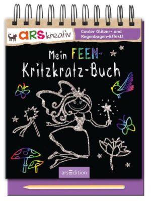 Kreativer Kratzelspaß! Hier schlägt das Herz von Feenfans höher: In diesem Kritzkratz- Buch warten 18 Kratzseiten darauf, dass die kunterbunten und glitzernden Hintergründe entdeckt und mit schönen Motiven rund um Feen, Elfen und Fabelwesen bemalt werden. Die zusätzlichen Anregungen helfen beim Zeichnen, Basteln und Gestalten. Ein ideales Geschenk für Kinder ab 5 Jahren. Magischer Glitzer im Zauberwald Die Kritzkratzseiten im handlichen Spiralblock lassen viel Platz zum Doodeln, Kritzeln und Kreativsein. Mit dem beiliegenden Stift können kleine Künstler sofort loslegen und für sich selbst und andere kleine Kunstwerke zaubern. Viele Kratzseiten: 18 große Seiten garantieren langen Kreativspaß Glitzer- Hintergründe: Hinter der schwarzen Oberfläche wartet echte Glitzerfolie darauf, freigekratzt zu werden. Die Funkeleffekte machen jedes Kritzelprojekt lebendig Mit Kratzstift zum Sofortloslegen: Der Holzstift liegt gut in der Hand und zaubert schöne Effekte Mit Anregungen: Zu jeder Kratzseite gibt es eine liebevoll gestaltete Aufgabe oder Anregung für Feenfans Tolles Geschenk für Mädchen und alle Glitzerfans: Perfekt als Mitbringsel für kleine Elfen, Prinzessinnen und Märchenfreunde ab 5 Jahren