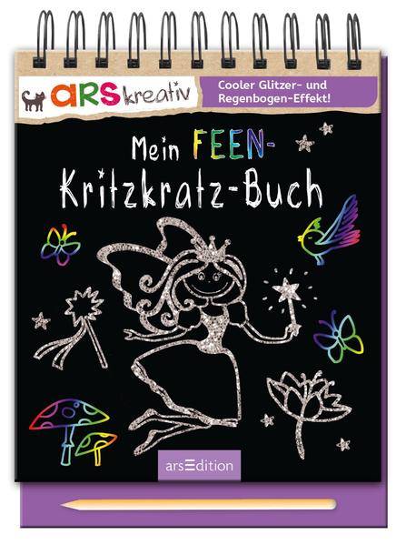 Kreativer Kratzelspaß! Hier schlägt das Herz von Feenfans höher: In diesem Kritzkratz- Buch warten 18 Kratzseiten darauf, dass die kunterbunten und glitzernden Hintergründe entdeckt und mit schönen Motiven rund um Feen, Elfen und Fabelwesen bemalt werden. Die zusätzlichen Anregungen helfen beim Zeichnen, Basteln und Gestalten. Ein ideales Geschenk für Kinder ab 5 Jahren. Magischer Glitzer im Zauberwald Die Kritzkratzseiten im handlichen Spiralblock lassen viel Platz zum Doodeln, Kritzeln und Kreativsein. Mit dem beiliegenden Stift können kleine Künstler sofort loslegen und für sich selbst und andere kleine Kunstwerke zaubern. Viele Kratzseiten: 18 große Seiten garantieren langen Kreativspaß Glitzer- Hintergründe: Hinter der schwarzen Oberfläche wartet echte Glitzerfolie darauf, freigekratzt zu werden. Die Funkeleffekte machen jedes Kritzelprojekt lebendig Mit Kratzstift zum Sofortloslegen: Der Holzstift liegt gut in der Hand und zaubert schöne Effekte Mit Anregungen: Zu jeder Kratzseite gibt es eine liebevoll gestaltete Aufgabe oder Anregung für Feenfans Tolles Geschenk für Mädchen und alle Glitzerfans: Perfekt als Mitbringsel für kleine Elfen, Prinzessinnen und Märchenfreunde ab 5 Jahren