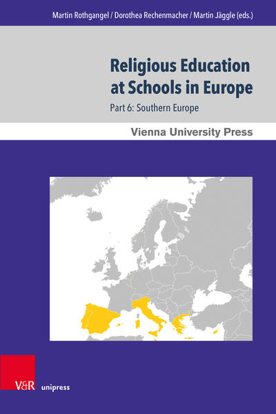 At a time when educational issues have increasingly come to determine the social and political discourse and major reforms of the education system are being discussed and implemented, and when migration has become a significant phenomenon, contributing to changes in the religious landscape of the European continent, it is highly appropriate to focus our attention on the concrete situation regarding religious education. This volume contains-again on the basis of thirteen key questions-the countries of Southern Europe (Republic of Cyprus, Greece, Italy, Malta, Portugal, Spain, Andorra, Monaco, and San Marino). Beyond the all-important tasks of taking stock and making international comparisons, the aim of this book, that is the final volume of the series "Religious Education at Schools in Europe", is to create a foundation for further action in the field of education, especially with regard to interfaith expertise.