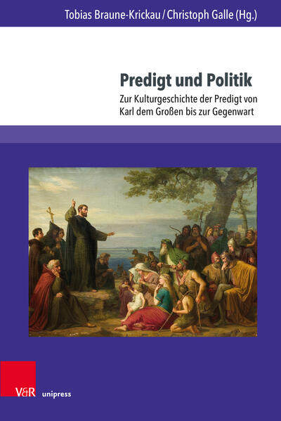 Als öffentliche Reden bewegen sich Predigten stets in den kulturellen und politischen Kontexten ihrer Zeit. Wie unter einem Brennglas lässt sich darum an ihnen das komplexe Verhältnis der christlichen Religion zur Sphäre des Politischen studieren. Die Beiträge dieses Bandes nehmen dabei die Wandlungen in den Blick, die dieses Verhältnis von der Zeit Karls des Großen bis zur Gegenwart genommen hat. Die Erforschung der Predigtgeschichte wird dabei als dezidiert interdisziplinäres Projekt begriffen. Wie Predigten stets über das rein Binnenreligiöse hinausgreifen, so bedarf die Predigtforschung eines multiperspektivischen Zugriffs: Theologie und Politologie, Geschichts-, Literatur- und Sozialwissenschaften können je eigene Interessen und eigene Zugänge zum Phänomen Predigt geltend machen. Being public speeches, sermons always act within the cultural and political contexts and frameworks of their time. Like under a magnifying glass, they grant insight into the complex relationship between the Christian religion and the political sphere. The articles in this volume focus on the changes that this relationship has undergone from the time of Charlemagne to the present day. Research in sermon-history is thereby understood as a decidedly interdisciplinary project. Just as sermons always go beyond the purely internal religious matters, research on sermons requires a multi-perspective approach: theology and political science, historical, literary and social studies can each assert their own interests and their own approaches to the phenomenon of sermon.