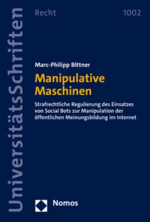 Die Arbeit untersucht auf Grundlage empirischer Erkenntnisse und eigener Feldforschung, ob zum Schutz der öffentlichen Meinungsbildung im Internet gegen Desinformation eine strafrechtliche Regulierung sogenannter Social Bots verfassungsrechtlich zulässig und kriminalpolitisch empfehlenswert wäre. Methodisch werden die verfassungsrechtlichen Grenzen der Strafrechtsgesetzgebung ausgeleuchtet und ein Maßstab rechtspolitischer Bewertung zusammengestellt. Inhaltlich werden ein durch Social Bots gefährdetes Rechtsgut geprägt und Regelungsalternativen außerhalb des Strafrechts gewürdigt. Im Ergebnis wird eine strafrechtliche Regulierung des Einsatzes von Social Bots abgelehnt.