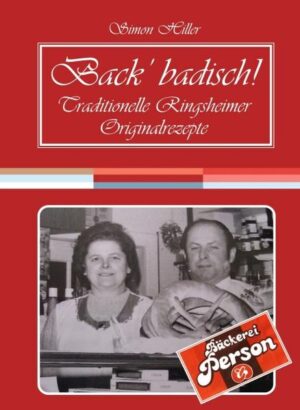 "Ein gutes Essen ist Balsam für die Seele." Die Originalrezepte der ehemaligen "Bäckerei Person" bestätigen dieses Sprichwort eindrucksvoll. Mit einer Vielzahl farbiger Bilder wird die Lust zum Backen geweckt. Ausführliche Mengenangaben und Zubereitungstipps erleichtern den Einstieg auch für Backanfänger. Einen Einblick in die Historie der Bäckerei Person und die persönliche Geschichte der Inhaber bieten zahlreiche Fotografien, auch aus der damaligen Backstube. Zwölf Generationen der Familien Person und Kaufmann sind im bis zum 17. Jahrhundert reichenden Stammbaum dokumentiert. Eine Postkarte Ringsheims aus den 70er Jahren zeigt eine Luftaufnahme der Gemeinde, die St.-Johann-Baptist-Kirche, den Aussichtsturm Heuberg - und die Bäckerei Person.