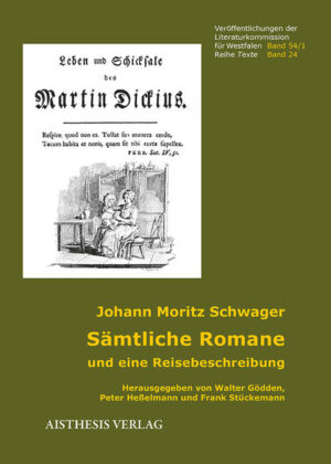 Die vorliegende Edition bietet erstmals eine vollständige und kommentierte Ausgabe der Romane von Johann Moritz Schwager (1738-1804). Der Theologe, Publizist, Reise- und Romanschriftsteller war Verfechter der Aufklärung und eine der bedeutendsten Persönlichkeiten der westfälischen Geistesgeschichte des 18. Jahrhunderts. Neben Johann Heinrich Jung-Stilling und Justus Möser hat kein anderer westfälischer Literat ein derart umfangreiches und von Zeitgenossen breit rezipiertes Werk vorgelegt. Schwager war ein rhetorisch versierter Autor, der mit spitzer Feder und sicherem Gespür für satirische Schärfe jene Themen kritisch aufspießte, die ihm ein Dorn im Auge waren und unter Zeitgenossen kontrovers debattiert wurden, zum Beispiel alle Ausprägungen von Irrationalismus und Aberglauben, die Vergabepraxis kirchlicher und weltlicher Ämter, die Engstirnigkeit und Bildungsrenitenz sowie gefühlsselige Schwärmerei.