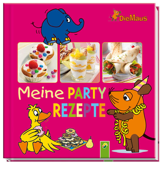 Der Riesenpartyspaß mit der Maus. Das Partybuch mit der Maus enthält jede Menge Rezepte für Snacks und Salate, Pizza, Muffins und Getränke, die Kindern gelingen und schmecken. - Bebilderte Rezepte Schritt für Schritt erklärt - Jeweils mit Schwierigkeitsgrad - Zutaten- und Zubehörlisten Mit Maus, Ente und Elefant wird die Kinderparty ein Erfolg!