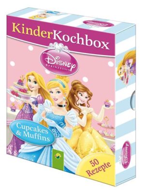 Zauberhafter Backspaß mit den Disney-Prinzessinnen  - 50 Karten im handlichen Format - Kinderleichte Muffin- und Cupcake-Rezepte - Jedes Rezept mit Rezept-Foto - Klassiker und süße Trends - Für alle Fans der Disney-Prinzessinnen - Pappschachtel mit Klappdeckel 10,5 x 14,5 x 4 cm - 50 farbig illustrierte Rezeptkarten und 1 Übersichtskarte Muffins und Cupcakes sehen toll aus und sind der Hit bei Kindergeburtstag, Kaffeeklatsch und Picknick. Cinderella, Arielle, Tiana, Rapunzel, Aurora, belle, Jasmin und Schneewittchen präsentieren in dieser Sammlung die besten Rezepte. Auf liebevoll illustrierten Karten lernen Kinder Schritt für Schritt wie Blaubeer-Muffins oder Vanille-Cupcakes zubereitet werden – aber auch tolle neue Kreationen wie „Arielles Erdbeer-Cupcakes“, „Rapunzels Schoko-Türmchen“ oder „Schneewittchens Apfel-Traum“. Mit saftigen Früchten, feiner Schokolade und cremigem Toppings ist für jeden Geschmack etwas dabei. Auf praktischen Kärtchen zum kinderleichten Nachbacken, Ausprobieren und Genießen – für kleine Prinzessinnen und ihre Gäste.