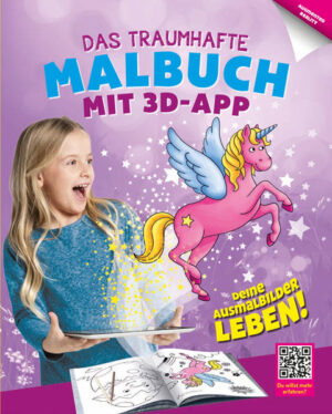 Das traumhafte Malbuch mit kostenloser 3D- App • Ausmalspaß und digitales Erlebnis in einem: Cooles Malbuch mit kostenloser interaktiver App • App mit Sound und Screenshotfunktion • Über 30 Animationen mit Zusatzfunktionen, die kinderleicht durch Tippen auf das Tablet oder Smartphone ausgelöst werden • 30 weitere tolle Ausmalbilder Das magische Malbuch mit Aha- Effekt: Die kostenlose 3D- App zum Buch lässt deine ausgemalten Bilder ganz einfach lebendig werden. Augmented Reality macht's möglich! Schnapp dir deine Wasserfarben, Buntoder Filzstifte und male die Bilder in deinen Lieblingsfarben aus. Scanne sie und schon wird das Motiv auf deinem Tablet oder Smartphone lebendig genau in den Farben, in denen du es ausgemalt hast. Was ist das? Ein Zauberpferd galoppiert durch dein Kinderzimmer und da hinten tanzt eine Fee durch die Luft. Die Prinzessin spielt mit dem Vögelchen. Wo fliegt es hin? Höre mal, wie schön die Elfe auf der Flöte musiziert und entdecke, was die kleine Hexe auf ihrem Besen macht. Jede Animation kann etwas Besonderes, was du durch Tippen auf die Figur ganz leicht auslösen kannst. Ein besonderes Malbuch mit über 30 Animationen und vielen weiteren Ausmalseiten für Mädchen und Jungen ab 4 Jahren. MagicWow! verbindet den beliebten klassischen Ausmalspaß mit einem neuen digitalen Erlebnis: Das Buch mit App bringt Action überall und jederzeit!