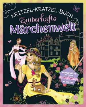 Das zauberhafte Märchen- Kratzbuch für Kinder ab 5 Jahren! 12 Kratzbilder mit unterschiedlichen Farbeffekten Extra: mit kreativen Bastelideen für deine Kratzbilder Jedes Kratzbild auch zum Heraustrennen und Verschenken Mit Bambus- Stick Bring Farbe ins Dunkel! Als Kratzkünstler verwandelst du die schwarzen Seiten in farbenprächtige Bilderwelten. Mit dem beiliegenden Holz- Stick entfernst du dafür einfach Stück für Stück die schwarze Schicht. Darunter warten zauberhafte Prinzessinnen, magische Wolkenpferde, niedliche Tiere und vieles mehr! Die bunten Umrisslinien leiten dich dabei. Vervollständige die großformatigen Szenenbilder und male die linken Seiten mit deinen Buntstiften farbig aus. Oder willst du selbst kreativ werden und eigene Bilder und Szenen erschaffen? Befolge die Anleitungen und kratze die Figuren Schritt für Schritt auf den freien Flächen nach. Oder erschaffe ganz einfach und frei eigene Szenen und Motive! Das ganze Buch ist freigekratzt? Dann lerne auf den Kreativseiten wie du eigenes Kratzpapier erschaffst und daraus tolle Kunstwerke bastelst. Auf die Stifte, fertig und losgekratzt! ACHTUNG! Nicht fuer Kinder unter drei Jahren geeignet. Erstickungsgefahr wegen verschluckbarer Kleinteile