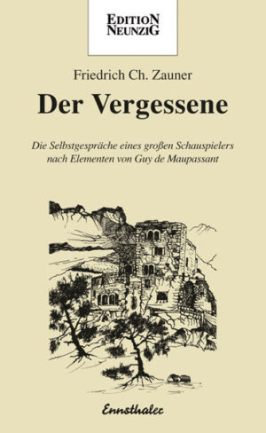 Ein berühmter Schauspieler hat sich, vielleicht zu früh, aus dem aktiven Theaterleben zurückgezogen und sich ein verfallendes Schloss mit dem beziehungsvollen, nichts Geheures verheißenden Namen Druidenstein gekauft. Dort haust er in totaler Einsamkeit, rekapituliert - in einem menschlich ergreifenden Monodrama - sein Leben, seine Vergangenheit und entwirft eine Zukunft, die nur mehr das Ende sein kann. In einer zufällig aufgefundenen Chronik hat er vom grässlichen Schicksal eines vor Jahrhunderten im Verließ Vergessenen gelesen, dessen Geist möglicherweise allnächtlich als Spuk umgeht. Der große Mime verliert sich zusehends in einer mystisch-geisterhaften Zwischenwelt aus Realitätsabkehr, der Suche nach dem Geheimnisvollen in einer profan gewordenen Welt und seiner Identitätskrise. Die Abrechnung mit dem Leben außerhalb der schweren Mauern gerät zu seiner letzten großen Rolle, einer zwiespältigen Endexistenz, die, von der Wirklichkeit durchdrungen, scheinbar Wahrheit wird und den Blick hinter die alltäglichen Fassaden und in eine Geisterwelt gewährt. Die meisterhaft gestalteten „Selbstgespräche eines großen Schauspielers“ von Friedrich Ch. Zauner erzählen von Einsamkeit, Lebensenttäuschung und der Bilanz einer stets fragilen, empfindsamen, egoistischen und sich nach Liebe sehnenden Existenz.