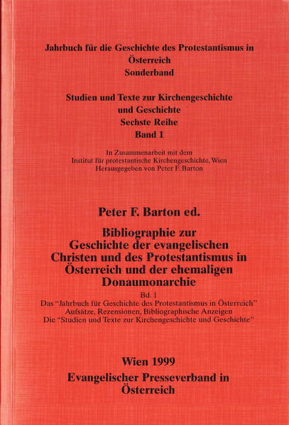 Studien und Texte zur Kirchengeschichte und Geschichte, Sechste Reihe, Band 1 (Sonderband)