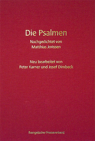 Einmalig im deutschsprachigen Raum: der vollständige Psalter in der Fassung von Matthias Jorissen. Der "Jorissen-Psalter" basiert auf einer Nachdichtung des niederländischen reformierten Pfarrers, Kirchenliederdichters und Goethe-Zeitgenossen Matthias Jorissen (1739-1823). Neu bearbeitet wurde der "Jorissen-Psalter" vom früheren reformierten Landessuperintendenten der Evangelischen Kirche H.B. in Österreich und Autor Peter Karner und dem bekannten katholischen Publizisten Josef Dirnbeck. Jorissen schuf für die Melodien des "Genfer Psalters" eine neue sprachlich modernere Psalmenbearbeitung, zugleich bemühte er sich um besondere Nähe zum biblischen Text. Seine "Neue Bereimung der Psalmen" erschien 1798 und wurde von den reformierten Gemeinden anstelle des bis dahin gebräuchlichen "Lobwasser-Psalters" angenommen. Jorissen ist auch als Textdichter zahlreicher Kirchenlieder im Evangelischen Gesangbuch (EG) in Erinnerung. Die beiden Bearbeiter Karner und Dirnbeck haben laut eigener Aussage streng darauf geachtet, "kein Wort zu verwenden, das nicht auch Jorissen verwendet hätte". Sie verstanden ihre behutsame Adaptierung als Tätigkeit von "Restauratoren, die verblasste und brüchig gewordene Stellen eines alten Bildes so ausbessern, dass am Ende das Gemälde in neuer Frische vor Augen steht". Jeder Psalm mit Notensatz, Leineneinband wahlweise in Rot oder Blau, bitte bei Bestellung angeben. Goldprägung mit einem Leseband