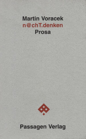 "n@chT.denken" ist ein sprachlich-stilistisches und formales Experiment.22 Texttorsi, changierend zwischen Kurzgeschichte und Essay, nehmen den Leser mit in phantastische Szenerien: exotische Gartenlandschaften und tropische Küsten, fremd gewordene Städte und verlassene Stadtteile, unheimliche Häuser und die Untergründe der Stadt. Der Autor verknüpft die einzelnen Texte meisterhaft durch kleine Details und vielfältige Rückbezüge, die die Texte schließlich in eine kreisförmige Struktur führen. Natürlich muss der Leser dieser Struktur nicht folgen, er kann ebensogut die einzelnen der kurzen Texte für sich genommen lesen oder auch, eigenen Assoziationen folgend, zwischen ihnen hin und her springen. So wird "n@chT.denken" zu einem Buch, das man immer bei sich haben kann, um zwischendurch einen Blick hineinzuwerfen. Oder das einen Stammplatz auf dem Nachttisch einnehmen wird.