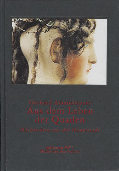 Ein Zentrum der Quaden „Im Laufe der Abstammungsgeschichte haben sich die Hominidenpopulationen aus geringen Anfängen (Horden- und Familienverbände) zu Großpopulationen entwickelt.“ Vor dem Fenster, dessen Scheiben zitterten, bewegte sich mit ununterbrochenem Rollen die Großpopulation. Vor fünf Jahrzehnten waren ihre Partikel noch relativ stabil gewesen, doch jetzt schienen sie wie Moleküle eines angeheizten Gases förmlich hin- und hergeschleudert zu werden, wobei in dem entstehenden Chaos die neuen Metallschalen manchmal so fest kollidierten, daß der weiche Inhalt zerdrückt wurde und nichts mehr zum Vorschein kam, außer vielleicht, wie bei zertretenen Käfern, ein paar wäßrige gelbliche oder auch rötliche Tropfen. Aufwischen! das wirkt doch störend. Hinter dem Fenster lag, bis zum Hals zugedeckt, der Biologiestudent. Da er von sich selbst nichts anderes sah als einen vagen Umriß der Nase, und da die Brauen, die ihn unmißverständlich auf Pelztiere verwiesen hätten, nur als schwarzer oberer Rand herunterschimmerten, konnte er sich manche einbilden. Durch Abstraktionen kommt man zur Wissenschaft. So bezeichnete er die Population, die draußen rumorte, als Quaden, einen von einer seltsamen Entartung befallenen Stamm, zu dessen Erforschung er eine Station im Zentrum der Population bezogen hatten. Doch schon ein leises Klopfen an seiner Türe hätte genügt, ihn unter seiner Decke hervorzulocken und seine Abstraktionen zu zerstören.