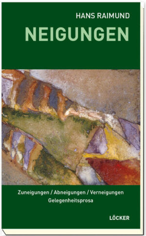 Eine Sammlung von „Gelegenheitsprosa“ aus mehreren Jahrzehnten: Essays über österreichische Autoren, u.a. über G. Trakl, K. Sandler, A. Vogel, H. Hakel, M. Guttenbrunner, G. Zelger - Alten… - mit dem Schwerpunkt auf heute eher zu Unrecht vergessene Autoren - aber auch über Autoren anderer Sprachen und Länder, wie A. Bertolucci, S. Solmi, E. Hemingway, J. Stéfan, H. Cole, G. Ekelöf