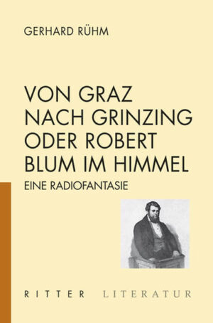 "Von Graz nach Grinzing" führt den Leser in die eigentümliche Welt des steirischen Musikers, Visionärs und Schriftstellers Jakob Lorber (1800-1864), Über dessen Leben und Werk gibt ein Essay Auskunft, den Gerhard Rühm in die Mitte einer ebenso geisterhaften wie heiteren Geschichte eingeschoben hat, die im wesentlichen aus Lorbers Schrift "Eine Geister-Szenerie. Gewaltsamer Eintritt des Robert Blum, seine Erfahrung und Führung im Jenseits" beruht.