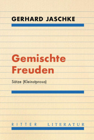 Gerhard Jaschkes Texte finden Auslöser in Zeitungsnotizen wie da und dort Aufgeschnapptem: Fundstücke, Verleser und Verhörer. Es ist jener Gestus des Hingeworfenen, der dieser Prosa existenzielle Wucht verleiht: Notate, Beobachtungen, Be- trachtungen, ironische Kommentare und beherzte Einsprüche eines Ichs, das über die eigene Situation als Künstler abseits des Mainstreams, als Invalide im Rentenalter ohne Lamento reflektiert und mit originellen Spitzen eine Kultur desavouiert, in der uninspiriertes Mittelmaß regiert. Gegen solche Unbill führt der Autor seine Freude an kleinen Genüssen und vor allem seine Begeisterung für anspruchsvolle Kunst ins Treffen. Seine Ausstellungsberichte und Künstlerporträts, die er für den Leser teils als pfiffige Rätsel inszeniert, stellen ein singuläres Kompendium zum aktuellen, insbesondere Wiener, Kulturgeschehen bereit. Spontangedichte, Anagramme und anarchische Kalauer unterminieren jegliche vorschnelle Klassifikation eines Buchs, das nicht weniger zum Gegenstand hat als das persönliche Universum des Autors, bildenden Künstlers und Herausgebers Gerhard Jaschke, in dem der übers Papier gleitende Stift den Lauf der Gedanken zu synchronisieren scheint: Meisterstücke einer Poesie aus dem Stand.