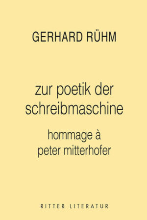 Der Tiroler Tischler und Bauer Peter Mitterhofer gilt als einer der großen verkannten Erfinder des 19. Jahrhunderts. Der leutselige und musikalisch begabte Freigeist, dem seine „eigenen anschauungen über den glauben“ eine Haftstrafe einbrachten, entwickelte mit einfachsten Mitteln funktionstüchtige Schreibapparate, zuletzt eine Typendruckmaschine modernen Zuschnitts. Während die k.u.k-Behörden seinen Erfindungen keine Verwertungschancen einräumten, kamen wenig später die ersten industriell gefertigten Remington-Maschinen auf den Markt. In einem maschinenhaft anmutenden Telegrammstil, aus dem alle bestimmten Zeitwortformen ausgespart sind, vergegenwärtigt Gerhard Rühm im Arrangement mit historischen Quellen Stationen aus Mitterhofers Leben. Diesen biographischen Sequenzen stellt der Autor 20 Schreibmaschinenideogramme als Kommentar, gedankliche Erweiterung oder atmosphärische Verdichtungen zur Seite, deren Sinnpotentiale erst durch die spezifische Anordnung der Schriftzeichen am Blatt vollends zur Entfaltung kommen: singuläre Erfindungen, die nicht zuletzt Überlegungen zu den technischen Gegebenheiten des Mediums ins Blickfeld rücken und damit eine Interessensverwandtschaft mit dem Schreibmaschinenpionier apostrophieren. Komplettiert wird der Band durch Faksimiles von 20 aufgefundenen Übungsblättern für das Maschineschreiben als Reservoir emergenter Sprachkunst, die der Funktionslogik der Tastatur geschuldet ist. Zusammen mit dem Mitterhofer-Komplex bilden diese einen beziehungsreichen Rahmen für Gerhard Rühms Poesie der Schreibmaschine aus mehreren Jahrzehnten, die zu den herausragenden Innovationen visueller Poesie gehört.