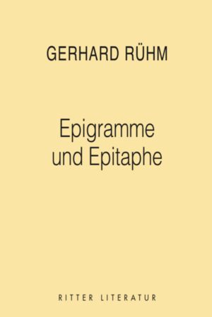 Ein voll Gottvertrauen zerschellter Pilgerbus, ein sogenannter „Ehrenmord“, industrielles Schlachten und anthropogenes Insektensterben, aber auch das Versiegen von Abels freudlosem Leben oder Jungfrau Marias Auferstehung „aus Protektion“: solche und andere Sujets dienen Gerhard Ru?hm als Material fu?r 36 Neuinterpretationen der Gattung „Epitaph“: vom fru?hen Lautgedicht im Wiener Dialekt auf den Selbstmo?rder „dlu?“ bis zu dem mit monovokalen tu?rkischen Wo?rtern verfassten „gedenken an gu?lsu?m“ aus ju?ngster Produktion. Die poetischen Kalku?le und Ru?hms lakonischer Humor konterkarieren den Irrglauben und Gewalt-Eskalationen heutiger Wirklichkeit. Mitreißende Sprachartistik und vom Autor entwickelte Verfahren sprachmusikalischer Transgression ero?ffnen Wege zu einem intensiveren, gleichsam leibbasierten Verstehen. Auch die sechs mal sechs „Epigramme“ beruhen auf singula?ren Text- und Bildkonzepten. Als Einworttafel oder als collagierte Versatzstu?cke aus Zeitungstexten und Kreuzwortra?tseln oder in Gestalt von Wettergraphik, Strichliste, Parkstrafe, Merkzettel u.a.m. durchqueren die Bla?tter die Tradition des Epigramms als biederen Sinnspruch, setzen Impulse fu?r kreative Assoziationen und generieren mittels Formbeziehungen Zusammenhang, (Lebens-)Geschichte in konzentriertester Form.