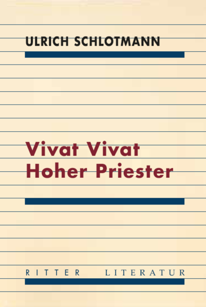 Mit „Vivat Vivat Hoher Priester“ setzt Ulrich Schlotmann eine imposante Wort- und Satz-Prozession in Gang. Ohne innezuhalten, ma?andert ein Redefluss in Schlangenlinien dahin, Satzteile spalten sich auf, verkeilen, Gegensta?nde verlustieren sich im Wo?rterwirbel. Es sind immer wieder neue Ansa?tze von Berichten oder Mutmaßungen u?ber Verrichtungen, Verfahren, Mano?ver oder Verhandlungen, in kra?ftigen Bildern, doch ohne erkennbares Ziel. In biedermeierlich anmutenden Vokabeln und Phrasen ist unabla?ssig von einem geflissentlichen „Sich-angelegen-sein-Lassen“ die Rede, wird pure Gescha?ftigkeit und ein Auf-der-Stelle-Treten choreographiert. Unter dem Sprachkostu?m eines vergangenen, mechanischen Zeitalters werden Großmetaphern sichtbar fu?r heutige Verausgabungs- und Simulationsprozesse, werden uns Lesenden selbstzweckhafte Betulichkeit, sich rasant u?berholende Provisorien sowie ein perspektivloses Sich-Verzetteln im Detail nachvollziehbar, ja ko?rper- lich spu?rbar. Ulrich Schlotmanns hochartifizielle Suada bereichert unsere Leseerfahrungen mit bislang nicht gekanntem Sprachwitz: ein poetisches Gegenfeuer gegen das Falsche des systemischen Selbstlaufs auf allen Linien.