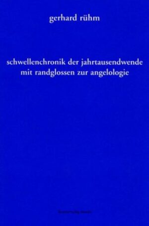 Für den ›steirischen herbst‹ 2001 schrieb Gerhard Rühm ein Auftragswerk, ein 'konzertantes Sprechstück' für Elektropiano, eine Männer- und mehrere Frauenstimmen. Komposition und vollständiger Text dieser Arbeit sind in diesem Band versammelt. Dem zumindest kalendarisch bemerkenswerten Ereignis der Jahrtausendwende tritt Rühm entgegen, indem er zwölf Presseberichte aus dem Zeitraum der zwei Wochen vor und nach dem Silvester 1999 einer musikalischen Bearbeitung unterzieht. Zur musikalischen Bearbeitung journalistischer Realität merkt Rühm an: 'die gesangseinlagen sind also nicht bloss klangdekor, sondern haben innerhalb des ganzen auch aussagefunktion. die flucht vor krasser realität führt häufig in illusionäre wunsch- und scheinwelten, die, wie die verführungsmacht von konfessionen und ideologien zeigt, bis zu selbstopferungen und fanatischen massenschlächtereien für wahr genommen werden. das resultat ist wieder grausame realität.' Die hier angesprochene religiöse Komponente tritt bei Rühm in Zitaten engelskundlicher Werke an die Seite dieser Realität.