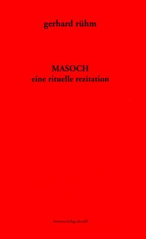 Gerhard Rühms 'rituelle rezitation' MASOCH kreist um den Schriftsteller Leopold von Sacher-Masoch, nach dem 1890, noch zu seinen Lebzeiten, der sexualpathologische Terminus ›Masochismus‹ geprägt wurde, der dann das gesamte Werk des Autors überschattete und in Mißkredit brachte. Anhand biographischer Schlaglichter entwirft Rühm eine Art anekdotisches Psychogramm des Autors und seiner Beziehung zu seiner Frau Wanda. Als parallele Gegenfigur tritt die Gestalt des Ignatius von Loyola auf, in der sich der innere Zwang zur totalen Unterwerfung unter eine fixe Idee - des unbedingten religiösen Gehorsams - aus einer scheinbar konträren Motivation manifestiert: die bei Loyola geforderte Selbstbestrafung durch exzessive Geißelung dient vordergründig eher der Abtötung als der Erregung des Fleisches. Rühm arbeitet einige interessante biographische Parallelen in den Biographien von Sacher-Masoch und Ignatius von Loyola heraus