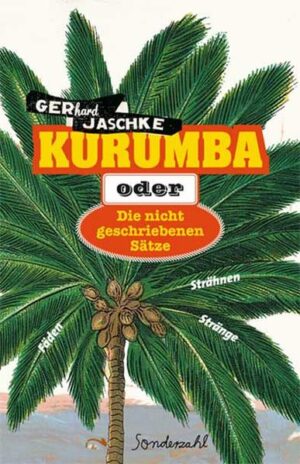 Wie soll ich nach Kurumba kommen, finde ich es nicht einmal auf dem Atlas, sagst du. Dass du Kurumba geerbt hättest, war wohl bloß ein Traum.' Die beliebteste Touristeninsel der Malediven - die früher den klangvollen Namen Vihamanaafushi ('Insel ohne Giftpflanzen') trug, heute auf Grund der vielen Kokospalmen Kurumba ('Kokosnussdorf') genannt wird - ist einer der Fäden, die sich durch Gerhard Jaschkes poetisch-autobiografischen Text ziehen. Seine Beschäftigung mit dem zum Popstar verkulteten Künstler Blinky Palermo (mit nur 34 Jahren auf Kurumba gestorben) ließ die Insel mit den idyllischen Maßen von 500 x 300 Meter in sein Bewusstsein treten. Ein Ort, der bald ein Eigenleben zu entwickeln beginnt und für Jaschke zu einem imaginären Sehnsuchtsort wird, 'ein nicht zu lösendes Rätsel …' Jaschkes Prosa wuchert wild vor sich hin und ist andererseits wohl organisiert (im Sinne von ›organisch‹) - also von Strähnen, Strängen und Fäden durchwirkt. KURUMBA oder Die nicht geschriebenen Sätze ist vieles gleichzeitig: ein Protokoll des Alltags und des Alltäglichen, eine Sammlung von Lektüreeindrücken von Kafka bis zu den Niederungen der Boulevard-Presse, eine Abrechnung mit vielem, manchmal eine Liebeserklärung, öfter eine Klageschrift, aber ohne Selbstmitleid. Die Resignation, dass doch schon längst 'alles gesagt' worden ist, korrespondiert mit dem Wunsch, dass 'das letzte Wort noch nicht gesprochen wurde'. Aber immer folgt das Buch dem Prinzip: Wenn die Not des Lebens am höchsten, ist die Rettung durch die Sprache am nächsten. Die Sprache mit ihren Möglichkeiten, sich zum Kalauer aufzuschwingen, sich im Anagramm auf den Kopf zu stellen, sich im Nonsens aufzulösen: 'Kawauzi Kawuzzi, sind wir mit unserem Latein gar am Ende? Quid quid peregrinus! Und Hirngeplapper hebt an: Wie bin ich wo und wann warum? Schlamm schlimm. Schlemmert! Schlummert! Den Harn in der Flasche wollen Sie doch nicht als Tinte tarnen, liebe Tante?' Gerhard Jaschke, geb. 1949 in Wien. Lebt da und in Niederösterreich. Seit Beginn der 70er Jahre literarisch-künstlerisch tätig. Herausgeber der Zeitschrift Freibord. Zahlreiche Auszeichnungen, zuletzt: Niederösterreichischer Kulturpreis für Literatur 2010. Bei Sonderzahl: Illusionsgebiet Nervenruh. Kurzprosa (1997)