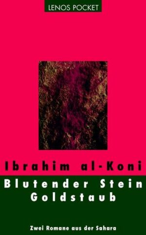 Ibrahim al-Konis Romane und Erzählungen führen in die Libysche Wüste, in jene Gegend, wo sich die arabisch-islamische und die schwarzafrikanische Welt berühren. al-Koni erzählt nicht von einem idyllischen Leben der Nomaden, er setzt sich vielmehr mit einer im Verschwinden begriffenen Lebenswelt und Lebensweise auseinander. "Blutender Stein" ist die Geschichte des Nomaden Assûf, der in völliger Abgeschiedenheit mit seiner Herde zwischen der Berg- und der Sandwüste lebt und uralte Felszeichnungen bewacht. Sein an den Gesetzen der Natur und alten mythischen Traditionen orientiertes Leben ändert sich jedoch jäh, als zwei Männer, Gazellen- und Mufflonjäger, in seine Welt eindringen. In "Goldstaub" schildert al-Koni das Verhältnis zwischen einem Tuareg und seinem edlen Kamelhengst, welches das Ausmass einer existentiellen Abhängigkeit der Kreaturen voneinander annimmt. Das Tier wird für den jungen Mann schliesslich wichtiger als alle Beziehungen zu Menschen.