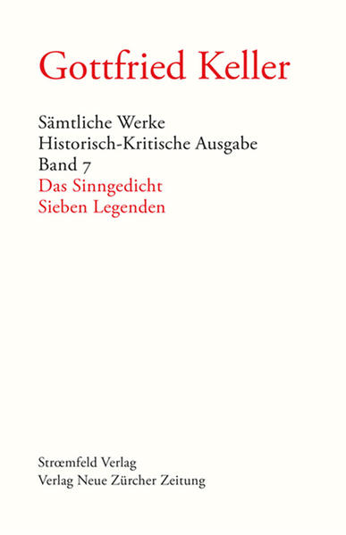 Die beiden Textzyklen «Das Sinngedicht» und «Sieben Legenden» sind in ihrer Entstehungsgeschichte eng miteinander verbunden. In den 1850er Jahren, während der mühevollen Niederschrift des «Grünen Heinrichs», von Keller gemeinsam konzipiert, fanden beide ihre endgültige Gestalt erst sehr viel später. Mit den «Sieben Legenden» trat Keller 1872 erstmals in seiner Amtszeit als Staatsschreiber wieder mit einem Werk an die Öffentlichkeit