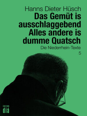 »Hanns Dieter Hüsch, der lyrische Phantast vom Niederrhein, ist ein Parodist, der durch seine groteske Lyrik das Kleinbürgerliche entlarvt. Seine Texte nähern sich phasenweise Elementen des absurden Theaters, aber nicht im Sinne von Beckett oder Ionesco. Hüsch zieht das Widersinnige für Texte und Chansons aus der Wirklichkeit des Alltags, der gerade im niederrheinischen Landstrich eine Fundgrube theatralischer Absurditäten ist.« (Klaus Hübner in »die horen« 177) 'Alles was ich bin / Ist niederrheinisch / All mein Fühlen und Denken / Reden und Singen / Ist niederrheinisch …'