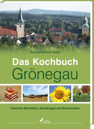 Mehr als Kochen, Backen und Essen. Nein, hausbacken sind sie nicht, aber haus-ge-backen sind ihre Torten und der Pickert, die auf Dorffesten so gerne gegessen werden! Die KreisLandFrauen Melle haben für dieses Kochbuch rund 180 Rezepte zusammengestellt. Darunter befindet sich Althergebrachtes und Traditionelles ebenso wie Lieblingsrezepte und Eigenkreationen. In Geschichten und Bildern werden die Ortschaften mit ihren Besonderheiten vorgestellt - Wissenswertes, Nachdenkliches und Heiteres ist dabei und manches soll auch zum Schmunzeln anregen. Gehen Sie mit auf diese Entdeckungsreise durch den Grönegau. Schaut man in einen Atlas oder eine Straßenkarte, so sucht man den Grönegau vergeblich. Grund dafür ist eine Verwaltungsreform - damals wurden alle 52 Gemeinden in die neue Stadt Melle überführt, deren Gebiet heute identisch mit dem gesamten Grönegau ist. Dieser liegt im Südosten des Landkreises Osnabrück, eingebettet zwischen dem Wiehengebirge im Norden und dem Teutoburger Wald im Süden. Charakterisierend für dieses Gebiet sind eine hügelige Landschaft, die in West-Ost-Richtung durch die Hase- und Elseniederung geprägt ist, sowie fruchtbare Ackerböden und unzählige Wasserläufe mit Seen und Teichen, Laub- und Mischwäldern. Imposante Herrensitze, zahlreiche Kulturdenkmäler, Aussichtstürme und Museen machen den Grönegau für Besucher attraktiv. Es ist den Landfrauen wichtig, Traditionelles zu bewahren und dennoch Neuem gegenüber offen zu sein. In diesem Sinne haben sie auch ihr Kochbuch zusammengestellt. Denn Rezepte sind mehr als Kochen, Backen und Essen: Sie sind immer auch ein Stück Heimatgeschichte und Kultur. Darüberhinaus soll mit den Rezepten regionales und saisonales Kochen (wieder) in den Vordergrund rücken. Lassen Sie sich durch die Gaumenfreuden aus dem Grönegau verführen und entführen Sie sich selbst einmal in den reizvollen Grönegau. Es lohnt sich!