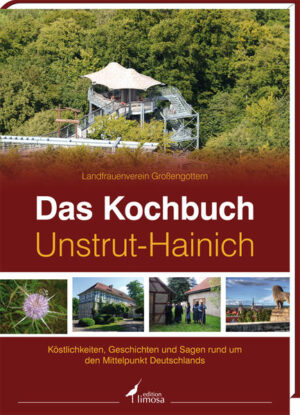 Die Landfrauen aus Großengottern sammelten aus der Region Rezepte, probierten, kosteten und wählten davon 140 der besten Gerichte aus. Lassen Sie sich überraschen vom Radegundemenue, gebrannten Mandeln oder den Köstlichkeiten des Profigrillers Uwe Hoßfeld. Rund 30 Geschichten und Sagen sowie mehr als 260 Fotografien aus der Region bereichern dieses Kochbuch. Die Unstrut und der Hainich geben dem nordwestlichen Teil Thüringens ein ganz besonderes Gepräge. Fruchtbare Felder entlang der Unstrut sicherten den Bewohnern seit alters her gute Ernten. Eine vielgestaltige, abwechslungsreiche Landschaft prägt das Gesicht des Unstrut-Hainich-Kreises. Vier Städte und 43 Gemeinden, in einzelne Ortsteile untergliedert, sind eingebettet in eine bezaubernde Landschaft. Gefeiert wird in dieser Region gern, die Menschen pflegen ihr Brauchtum und Gäste sind hier stets willkommen. Vielseitig, traditionell und modern: Das ist der Unstrut-Hainich-Kreis. Die ehemals Freie Reichsstadt Mühlhausen mit ihren beeindruckenden historischen Gebäuden war im Mittelalter eine der größten Städte Deutschlands. Kulturell und gastronomisch hat die Stadt viel zu bieten. Ein Besuch Mühlhausens ist immer lohnenswert. Auch das 20 Kilometer entfernte Städtchen Bad Langensalza, die Perle im Unstrut-Hainich Kreis, sollte man unbedingt kennenlernen. Sorgfältig restaurierte Häuser, die der Stadt ein mittelalterliches Flair verleihen, die Friederikentherme, verschiedene Themengärten, wie zum Beispiel der Rosen- und der Japanische Garten, laden zum Verweilen ein und erfreuen das Gemüt. Der Hainich, zum UNESCO Weltnaturerbe gehörend, ist mit seinen urwüchsigen Buchen ein Refugium für seltene Pflanzen- und Tierarten. Hier kann man entlang der gut beschilderten Wanderwege einzigartige Natur erleben. Ein Besuchermagnet im Hainich ist der Baumkronenpfad. Die liebevoll gepflegten Orte des Unstrut-Hainich-Kreises sind eingebettet in diese schöne Landschaft. Schmucke Häuser und Gärten, von den Bewohnern liebevoll gepflegt, sind überall zu finden. Kein Ort gleicht dem anderen und so kann man hier manches Kleinod entdecken.