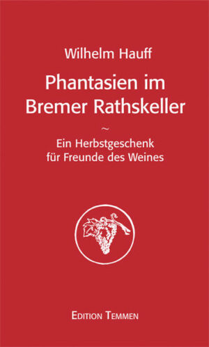 Wilhelm Hauffs legendäre Novelle endlich in einer liebevoll gestalteten Geschenkausgabe. Seit fast 600 Jahren lockt der Bremer Ratskeller die unterschiedlichsten Besucher an, sich in den historischen Gewölben dem Weingenuss hinzugeben. So auch im Jahre 1826 den Literaten Wilhelm Hauff, der seine in Bremen gesammelten Erlebnisse und Eindrücke heiter ironisierend in den berühmten 'Phantasien im Bremer Rathskeller' niederschrieb. 'Welcher frische Dichtergeist atmete darin neben einer geadelten Satire!' So rühmte Willibald Alexis diese Erzählung Hauffs und veröffentlichte sie als erster in seinem 'Berliner Conversationsblatt'.