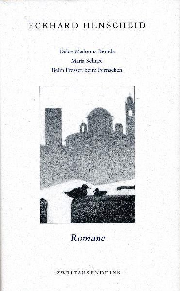 Der neue Band macht drei längst vergriffene Werke wieder zugänglich und stellt zwei Kurzromane als Erstveröffentlichung bzw. erste Buchveröffentlichung vor: • Dolce madonna Bionda (1983) ist ein komischer Liebesroman: Der deutsche Italienurlauber Hammer wird in Bergamo von der Sehnsucht nach einer blonden Frau heimgesucht und erliegt dem Charme einer toskanischen Tango-Stornellata. • Maria Schnee (1988) ist eine sommerliche Idylle um einen menschenscheuen Wahrnehmungserotiker. Hermann quartiert sich in dem Pensions- und Gaststättenbetrieb im bayerischen Hinterland ein, angelockt von einem Schild, das „feinsten Bohnenkaffee“ verspricht … • Beim Fressen beim Fernsehen fällt der Vater dem Kartoffel aus dem Maul (1970/81). • Die Unverblühten (1988). War bisher nur in der (inzwischen vergriffenen) Edition einer Literaturzeitschrift zu lesen. • Dr. med. Erika Werner - Der Roman einer jungen Ärztin erscheint hier als Erstveröffentlichung.