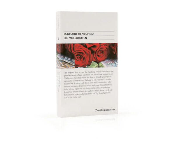 Der erste Roman der Trilogie von Eckhard Henscheid. Es geht um die Verwirrungen, die dadurch entstehen, dass sich ein Schweizer Gastarbeiter in Frl. Czernatzke verliebt. Robert Gernhardt lobte neidlos: „Sehr komisch, dafür sorgt schon das Roman-Personal, allen voran Herr Kloßen, ein Pflastertreter von gigantischer Banalität. Und dann die andern Verwirrten, die sich um ihn und den Erzähler gruppieren, die Kulturkrauter, ständig in seltsame Geschäfte verwickelt, wenn sie nicht gerade hinter Bier und Frauen her sind.“ Herbert Rosendorfer, auch ein Dichter-Kollege, nennt „Die Vollidioten“ den „komischsten deutschen Roman seit 1945. Aber die beiden anderen Romane der Trilogie sind noch besser“. Mit Erläuterungen des Autors. Dass Henscheid zu den lustigsten Schriftstellern der deutschen Nachkriegsliteratur gehört, merken selbst die Germanisten. Das Lexikon der Deutschen Gegenwartsliteratur setzt Henscheid humormäßig an die Spitze. Für NeuLeser und Leserinnen hier noch einmal der Inhalt der phänomenalen Tripelromane: