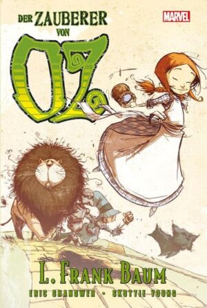 ES IST NIRGENDS BESSE ALS DAHEIM Als ein Wirbelsturm die kleine Dorothy ins magische Land Oz verschlägt, macht sie versehentlich eine böse Hexe platt, befreit eine lebende Vogelscheuche und wird von den Munchkins als große Zauberin gepriesen... aber eigentlich will sie nur eines wissen: Wie kommt sie wieder nach Hause? Der Klassiker von L. Frank Baum in einer mit dem renommierten Eisner Award ausgezeichneten Comic- Adaption von Eric Shanower und Skottie Young. Mit umfangreichen Bonus- Material und einem exklusivem Vorwort von Skottie Young