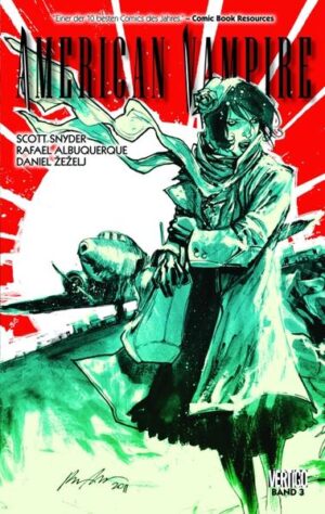 Henry Preston und seine Frau, die Vampirin Pearl Jones, führen ein zurückgezogenes Leben. Doch die Welt um sie herum stürzt ins Chaos. Der Zweite Weltkrieg erreicht auch die romantischen Strände Hawaiis und Henry wird zunehmend rastlos. Er ist zu alt, um an der Front zu kämpfen, doch Agent Hobbes von den Vasallen des Morgensterns erinnert ihn daran, dass es noch eine andere Front gibt, in einem geheimen Krieg, der seit Jahrhunderten tobt. Und so verschlägt es Henry mit einem kleinen Vasallen- Team auf eine abgelegene japanische Insel, auf der US- Truppen gegen die Armee des Kaisers kämpfen. Denn auf dieser Insel gibt es außerdem einen Gegner, der nicht mit Bajonetten, sondern mit Reißzähnen ausgestattet ist! Scott Snyder (Batman) und die Zeichner Rafael Albuquerque und Danijel Žeželj (NORTHLANDERS) setzen die Bestsellerreihe AMERICAN VAMPIRE mit dieser atemberaubenden Geschichte fort, in der sich buchstäblich alles um Blut dreht.