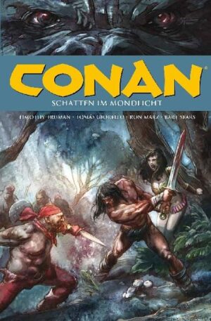 Conan fühlt sich häufig wie eine barbarische Insel der Vernunft inmitten des zivilisatorischen Wahnsinns um ihn herum. Doch kein Mensch ist eine Insel. Als der Cimmerier und Olivia auf der Flucht vor ihren Häschern ein kleines Eiland erreichen, erwarten ihn dort nicht nur Conans alter Feind Sergius und die Rote Bruderschaft, sondern auch ein uralter Fluch, der im Mondlicht zu schrecklichem Leben erwacht…