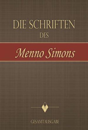 Neue Ausgabe der Vollständigen Werke Menno Simons mit durchgehend bearbeiteten Texten, einschließend einiger bisher in Deutsch nicht publizierter Texte, einer Biographie, Orts-, Namens- und Bibelstellen- Verzeichnissen.