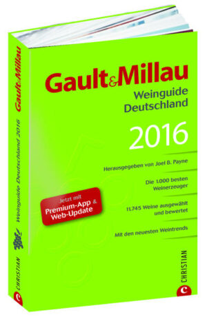 Das unabhängige Standardwerk der deutschen Weinszene, herausgegeben von Joel B. Payne. Im Porträt: die 1.000 wichtigsten und interessantesten Weingüter Deutschlands mit ausführlichen (Kontakt-)informationenund Sightseeing-Tipps. Über 11.000 ausgewählte und bewertete Weine und Trinkempfehlungen machen den Gault&Millau WeinGuide Deutschland zum unverzichtbaren Begleiter für alle Freunde deutscher Weine.