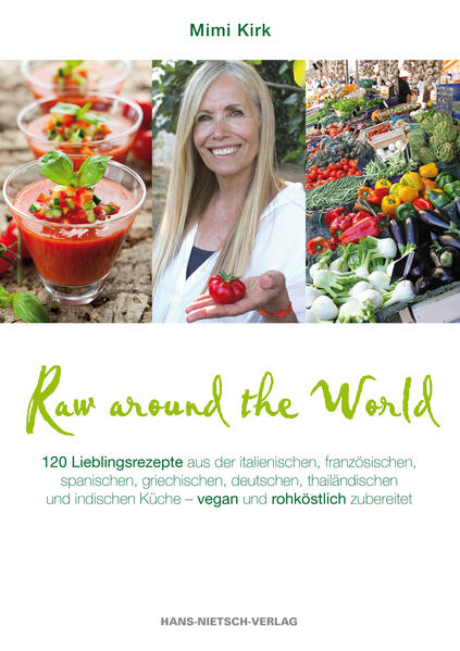 Internationale Rezepte aus der Rohkost-Küche für Lebensfreude und zeitlose Schönheit Mimi Kirk ist der lebende Beweis dafür, dass uns eine bewusste rohköstliche und vegane Ernährung strahlend jung aussehen lässt: Für sie war die Rohkost-Ernährung die Eintrittskarte in die Welt ungeahnter Gesundheit und Vitalität. Heute ist sie 74 Jahre alt und wird regelmäßig auf höchstens 50 geschätzt. Mimi Kirk hat sich auf ihrer Reise durch die Welt der klassischen Gerichte verschiedener Nationen zu kreativen und einfach zubereiteten Rohkost-Speisen inspirieren lassen. Mit Raw around the World präsentiert sie uns ein reichhaltig illustriertes Kochbuch, das jeden begeistern wird, der nach Abwechslung und Abenteuer in der Küche sucht und kulina-risches Neuland betreten möchte. Die Autorin gibt eine Einführung in die kreative Rohkost-Küche (spezielle Zutaten, Haushaltsgeräte u.v.m.)