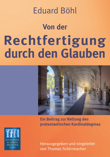 Die Dogmatik des aus Deutschland stammenden, zeitlebens aber in Wien lehrenden Theologieprofessors Eduard Böhl von 1887 gilt als der erste Versuch seit 1698, den reformierten Glauben, einen der beiden großen Zweige der Reformation, in einem dogmatischen Gesamtentwurf mit biblischer Begründung darzustellen. Seitdem ist dieser Versuch nur in englischer Sprache wiederholt worden. Da Böhl zugleich ein glühender Verehrer Martin Luthers war, wurde sein Werk auch von Lutheranern geschätzt. Kein geringerer als Karl Barth hat Böhls Dogmatik und sein hier vorliegendes Buch zur Rechtfertigung mehrfach gewürdigt und in seiner ‚Kirchlichen Dogmatik‘ mehrfach zustimmend zitiert.