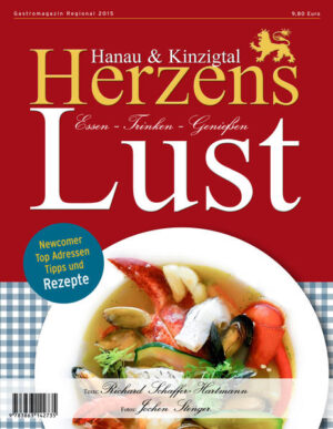 „Libber was Guudes un’ dadefier e’ bissje mehr! Wünscht Ihne’ Ihr’n Karl-Heinz“ Von diesem Wahlspruch des Hanauer Kabarettisten Frieder Arndt haben wir uns bei der vorliegenden zweiten Ausgabe des Magazins „Nach Herzenslust - Essen, Trinken, Genießen“ leiten lassen. Vierundzwanzig Stationen unterschiedlichster Art haben wir vom Frühjahr bis zum Herbst aus- und aufgesucht, beschrieben und mit Fotografien illustriert. Regionale Erzeuger von Obst, Gemüse, Käse, Wurst- und Fleischwaren, Tee- und Kaffeestübchen, Wein- und Feinkosthändler, originelle Wirtshäuser und Gourmetrestaurants haben den Weg in unser Periodikum gefunden. Einige davon sind Traditionshäuser, andere Neueröffnungen, die Gastronomieszene ist raschen Veränderungen unterworfen. Die Menschen dahinter, Köchinnen und Köche, Wirtinnen und Wirte erzählen ihre Geschichte, einige geben sogar ihre Lieblingsrezepte preis. Mit unseren Eindrücken möchten wir Sie auf eine kulinarische Entdeckungsreise von Maintal-Dörnigheim über Hanau, Gelnhausen bis Schlüchtern-Gomfritz, also entlang des Mains und der Kinzig schicken. Wir wünschen den geneigten Leserinnen und Lesern des Magazins Freude bei der Lektüre und eine genussvolle Zeit beim Besuch der beschriebenen Orte.