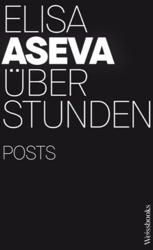 »Elisa Aseva liest sich wie Worte an den Wänden. Ganz selbstverständlich«, so beschreibt es das Internetmagazin 54books. Ihre Gedichte werden vertont und auf Twitter in Bots verwandelt. Ihre Poesie ist unmittelbar, ihre Statements zeigen klare Kante und gerät sie ins Erzählen, endet es viel zu früh. »Über Stunden« ist die fein komponierte Sammlung ihrer besten Posts, denen man sich überlassen kann, um ihnen über Tage nachzuhängen. Vielleicht länger. geht man mit 1 kind an der hand durch 1 dunklen wald wird man größer ruhiger stärker weil die ganze angst nun beim kind ist das ist das talent der kinder »Wer Elisa Asevas Texten folgt, bekommt es mit der Unbequemlichkeit des Hier & Jetzt zu tun. Kühl wirken ihre Sätze oft - und doch glimmt in ihnen eine Glut, von der man mehr, mehr, mehr lesen will.« Katja Kullmann