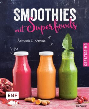 Superfoods liegen voll im Trend! Nun finden die Vitaminbomben auch ihren Einsatz im Smoothieglas. Diese Shakes sind nicht nur superlecker, sondern auch noch richtig gesund: Grünkohl, Gojibeere, Kurkuma & Co. sind reich an Vitaminen, Mineral- und Vitalstoffen und machen extra fit! Der Clou daran: Die Zubereitung macht viel Spaß und ist im Handumdrehen erledigt. Mit den 20 abwechslungsreichen Rezepten im Buch - zusammengestellt mit heimischen und exotischen Superfoods von der Raw-Food-Expertin Irina Pawassar - können Sie jeden Tag ein bisschen Gesundheit und Power aus dem Glas genießen. Superpower for you!