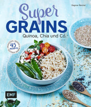 Supergrains sind in aller Munde! Kein Wunder - die trendigen Körner, Samen und Urgetreide wie Chia, Hirse oder Amarant stecken voller gesunder Nährstoffe. In „Supergrains - Quinoa, Chia und Co.“ gibt es 45 Power-Rezepte zum Kochen und Backen - inklusive glutenfreier und vegetarischer Gerichte. Ab jetzt stehen Quinoa-Taler mit Ziegenkäse, Ingwer und Honig oder gefüllte Weinblätter mit Buchweizen ganz weit oben auf der Speisehitliste. Proftipps und Wissenswertes zu den vielfältigen Powerkörnern von der Autorin und Ökotrophologin Dagmar Reichel runden den Ratgeber ab.