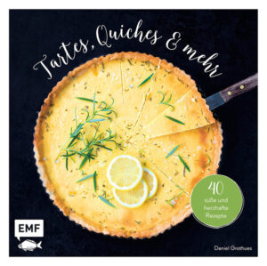 Tartes und Quiches sind schnell zubereitet und gehen einfach immer. In „Tartes, Quiches und mehr“ hat der Autor Daniel Grothues 40 abwechslungsreiche Rezepte entwickelt, die den Küchenklassiker mit neuen, spannenden Aromazutaten verbindet. Egal ob herzhaft, süß, no-bake oder low-carb - für alle Geschmäcker ist etwas dabei. Wie wäre es etwa mit Rote-Bete-Orangen-Tarte mit Meerrettichhaube oder Räucherlachs-Tarte mit Limette und Lakritz?