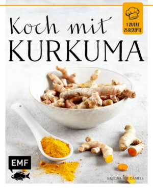 1 Zutat - 25 unterschiedliche Gerichte: hier steht das Kurkuma im Mittelpunkt! Kurkuma, oder auch Gelbwurz genannt, ist eng verwandt mit Ingwer und hat eine schmerzstillende und entzündungshemmende Wirkung. Die fernöstliche Heilknolle kommt in der indischen und ayurvedischen Küche besonders zum Einsatz. Als Superfood in der Gewürzklasse kann es in den unterschiedlichsten Rezepten zu jeder Mahlzeit verwendet werden. Dies beginnt schon beim Frühstück mit Kurkuma-Hirse-Porridge und findet seine Fortsetzung in Kurkuma-Wraps, Kurkuma-Karottenspaghetti, Samosa mit Linsen und Iced Kurkuma-Pfirsich-Smoothies.