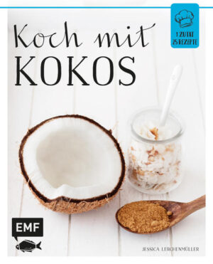 1 Zutat - 25 unterschiedliche Gerichte: hier steht die Kokosnuss im Mittelpunkt! Kokos gehört zu den Superfoods und gilt als besonders nahrhaft. Durch den hohen Gehalt an wertvollen pflanzlichen Fetten sowie Mineral- und Ballaststoffen wirkt sich der Verzehr der unterschiedlichsten Darreichungsformen der Kokosnuss auf die unterschiedlichsten Bereiche des Körpers aus - sie senkt den Cholesterinspiegel, unterstützt die Darmflora, die Hirnfunktion und hilft sogar beim Abnehmen. Außerdem verleiht die Kokosnuss jedem Gericht einen Hauch von Exotik. Die 25 Rezepte zeigen nahrhafte und köstliche Gerichte mit Kokosmilch und -wasser, Kokosblütenzucker, Kokosflocken und natürlich dem Fruchtfleisch - darunter Kokosmilchreis mit Espresso-Birnen, Kokos-Tsatsiki und Süßkartoffel-Kokos-Suppe.