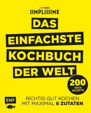 So einfach war Kochen noch nie - Die Fortsetzung des Bestsellers Bereits in "Simplissime - Das einfachste Kochbuch der Welt" hat der französische Koch und Bestsellerautor Jean-François Mallet bewiesen, dass es keiner exotischen Zutaten und stundenlanger Vorbereitung bedarf, um erstaunliche Gerichte zu zaubern. Nun legt er mit dem zweiten Band des Erfolgskonzeptes nach. Rezepte aus der Alltags- und Festtagsküche, die Eindruck machen, aber ganz leicht und schnell nachzukochen sind - jedes der 200 Gerichte kommt mit maximal 6 Zutaten aus. Layout und Bildsprache sind stark vereinfacht und nur auf das Wesentliche reduziert, die Kochanleitungen sind einfach gehalten und umfassen nur eine Handvoll Sätze. Ob Fleisch, Fisch, Gemüse oder Desserts: die bunte Vielfalt der internationalen Küche wird anschaulich erklärt - für Herdhelden und alle, die es werden wollen.