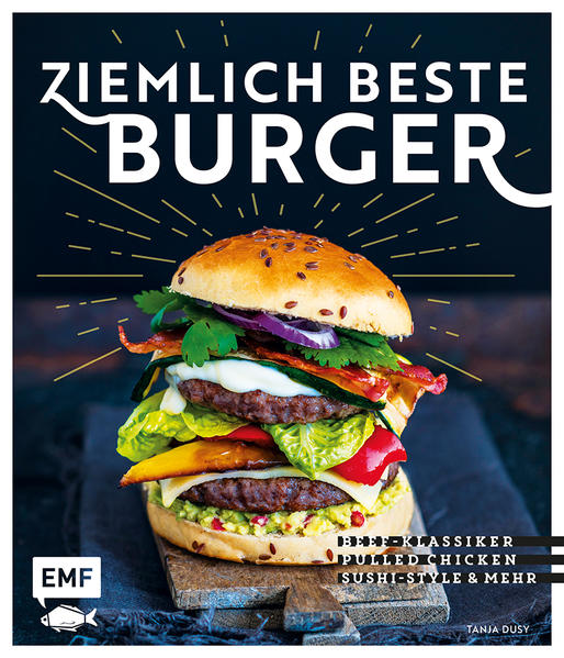 Burger gehen immer! Aber nur, wenn sie richtig gut sind!Was macht einen guten Burger aus? Wie formt, brät oder grillt man den perfekten Patty? Welcher Bun schmeckt am besten? Wie man leckere und innovative Burger-Kreationen zaubert, ausgefallene Dips und Beilagen zubereitet und welche Brotalternativen es gibt, präsentiert Tanja Dusy in diesem Buch. Unter den 50 schmackhaften Burgern finden sich der BLT-Deluxe-Burger, der Sweet-Darling-Burger mit Süßkartoffel-Bun und Koriandersalsa, der Oriental-Burger mit Lammhackfleisch, gegrillter Zucchini, Minze und Granatapfelkernen und viele viele mehr. Egal, ob klassisch, exotisch oder international, ob mit Fleisch, vegetarisch oder ganz ohne Brot - hier findet wirklich jeder Fast-Food-Liebhaber das passende Rezept!